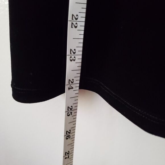 Coldwater Creek S Black Velvet Tunic Peplum Tailored Bustline Party Holiday Cozy - Picture 11 of 11